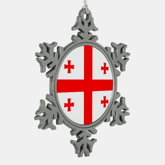 ペーター・スノーフレークオーナメントグルジア国旗 スノーフレークピューターオーナメント (左)