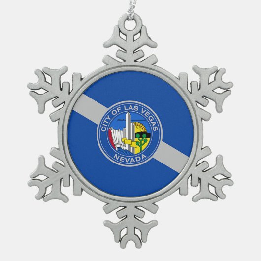 ペーター・スノーフレークオーナメントラスベガス国旗 スノーフレークピューターオーナメント (正面)