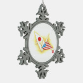 ペーター・スノーフレークオーナメント~日米友好 スノーフレークピューターオーナメント (左)