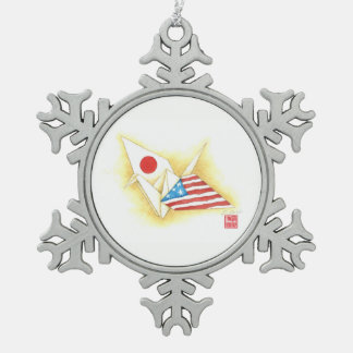 ペーター・スノーフレークオーナメント～日米友好 スノーフレークピューターオーナメント