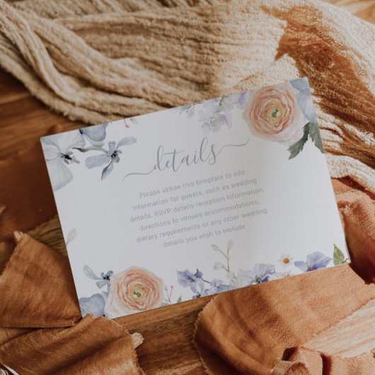 ペーチ・ファズ・ダスティ・ブルー　トレンディな結婚式の詳細情報 エンクロージャーカード