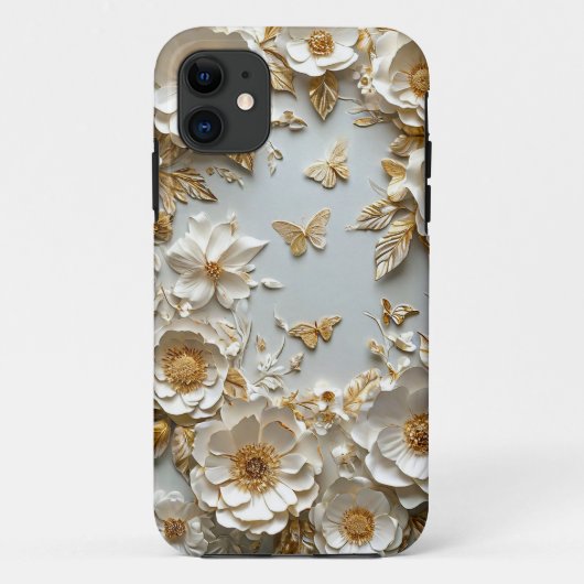 ✨ ペーパーアートの花と蝶 🌸 デリケートなカットアウト Case-Mate iPhoneケース (裏面)