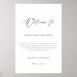 ペーパーウェディングサイン Unplugged Ceremony ポスター