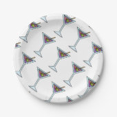 ペーパーカクテルのプレート-マルティーニのデザイン ペーパープレート (正面)