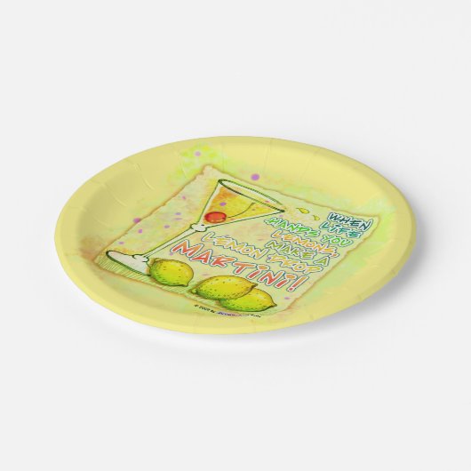 ペーパーカクテルのプレート-レモンドロップマルティーニ ペーパープレート (アングル)