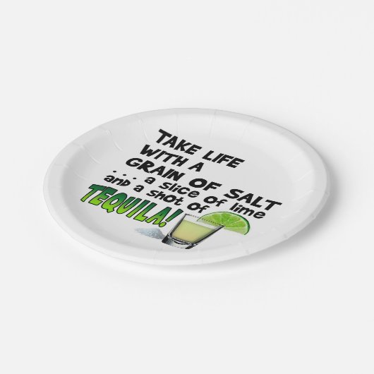 ペーパーカクテルのプレート-生命、ライム、塩、テキーラ! ペーパープレート (アングル)