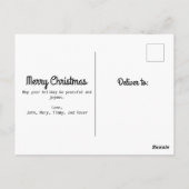 ペーパーカットサンタレッドバーン雪だるまクリスマス ポストカード (裏面)