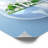 ペーパーカットシティ水滴地球の日保存 ポスター (角)