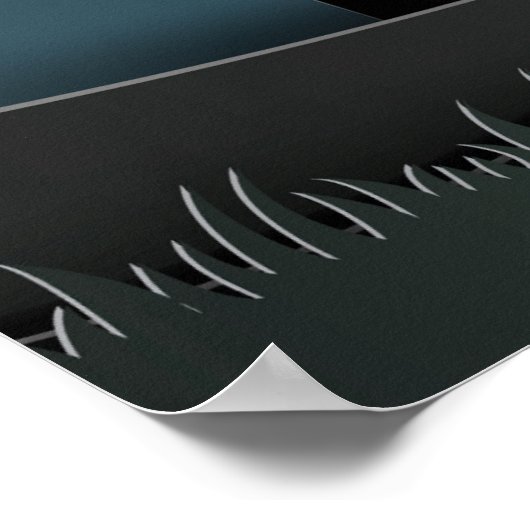 ペーパーカットハロウィーンハウス、魔女、墓地シーン ポスター (角)