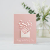 ペーパーカットハートバレンタインの挨拶 ポストカード (スタンド正面)