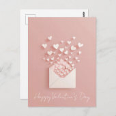 ペーパーカットハートバレンタインの挨拶 ポストカード (正面/裏面)