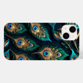 ペーパーカットピーコックの羽毛パターン Case-Mate iPhoneケース (裏面 (横))