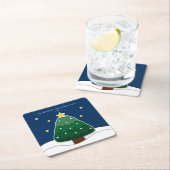 ペーパーカットモダンスタイルクリスマスツリークリスマスパーティー スクエアペーパーコースター (インサイチュ)