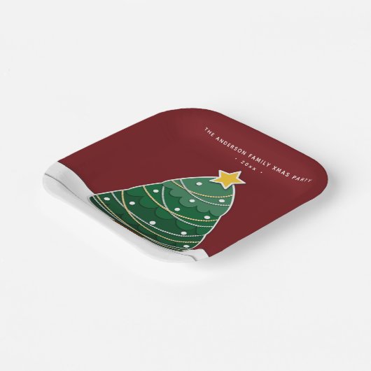 ペーパーカットモダンスタイルクリスマスツリークリスマスパーティー ペーパープレート (傾斜あり)