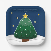 ペーパーカットモダンスタイルクリスマスツリークリスマスパーティー ペーパープレート (正面)