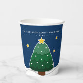 ペーパーカットモダンスタイルクリスマスツリークリスマスパーティー 紙コップ (裏面)