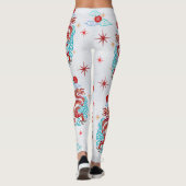 ペーパーカットレッド中国のドラゴン旧正月モダン レギンス (裏面)