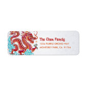 ペーパーカット中国のドラゴン旧正月2024赤 ラベル (正面)