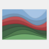 ペーパーカット波、カラフル抽象デザイン ラッピングペーパーシート (正面2)