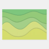 ペーパーカット波、カラフル抽象デザイン ラッピングペーパーシート (正面)