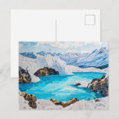 ペーパークイリング風の山と湖 ポストカード (正面/裏面)