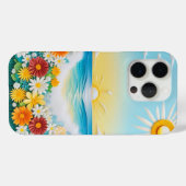 ペーパークラフトの海の波と日の出の風景 Case-Mate iPhoneケース (裏面 (横))