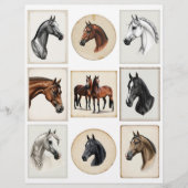 ペーパークラフト用の美しい馬のイラスト (正面)