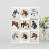 ペーパークラフト用の美しい馬のイラスト (スタンド正面)