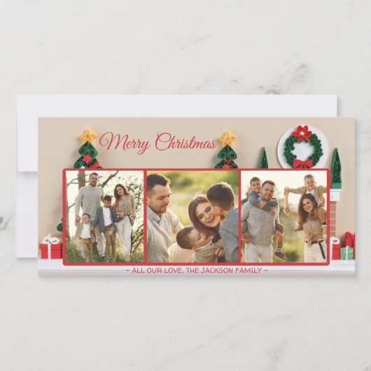 ペーパークラフト紙クイリングのクリスマスカードの写真 シーズンカード (正面)