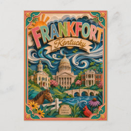 ペーパークラフト フランクフォート ケンタッキー州 アメリカ切り絵アート ポストカード