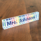 ペーパークリップのテーマの先生のネームプレート デスクネームプレート (側面)