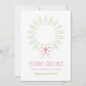 ペーパークリップリースビジネスホワイトクリスマス シーズンカード (正面)