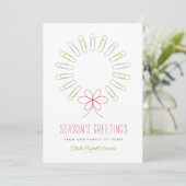 ペーパークリップリースビジネスホワイトクリスマス シーズンカード (スタンド正面)