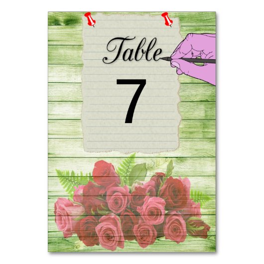 ペーパーシート テーブルナンバー (正面)