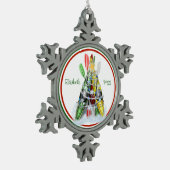 ペーパーソナライズされたターのカヤックのクリスマスの装飾 スノーフレークピューターオーナメント (左)