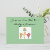 ペーパードール ベイビーシャワー 招待状 (スタンド正面)