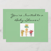 ペーパードール ベイビーシャワー 招待状 (正面/裏面)