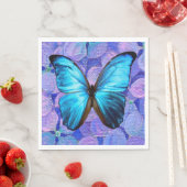 ペーパーナプキンブルーバタフライ/アジサイ スタンダードランチョンナプキン (インサイチュ)