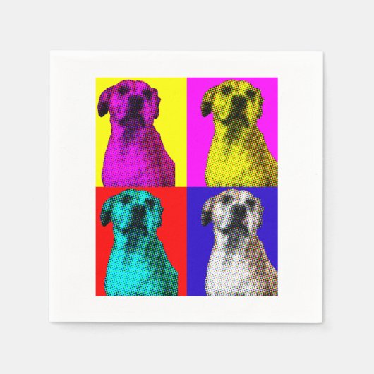 ペーパーナプキンポップ・アートのアートドッグ スタンダードカクテルナプキン (正面)