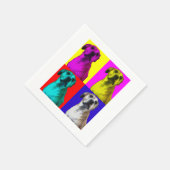 ペーパーナプキンポップ・アートのアートドッグ スタンダードカクテルナプキン (角)