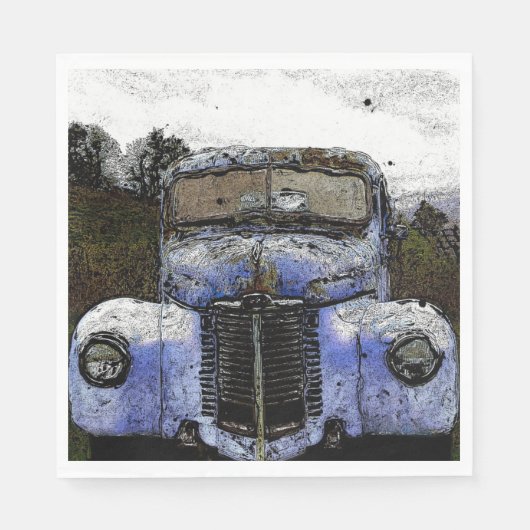 ペーパーナプキンヴィンテージトラック スタンダードランチョンナプキン (正面)