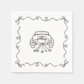 ペーパーナプキン – たった今結婚しました – ゲタウェイカー スタンダードカクテルナプキン (正面)