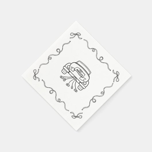 ペーパーナプキン – たった今結婚しました – ゲタウェイカー スタンダードカクテルナプキン (角)