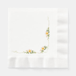 ペーパーナプキン - エレガントな花のコーナー ウェディング 縁ありランチョンナプキン