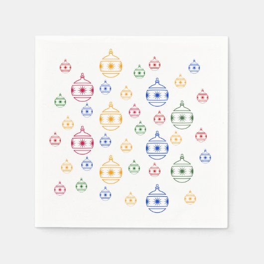 ペーパーナプキン – クリスマスツリーオーナメント スタンダードカクテルナプキン (正面)
