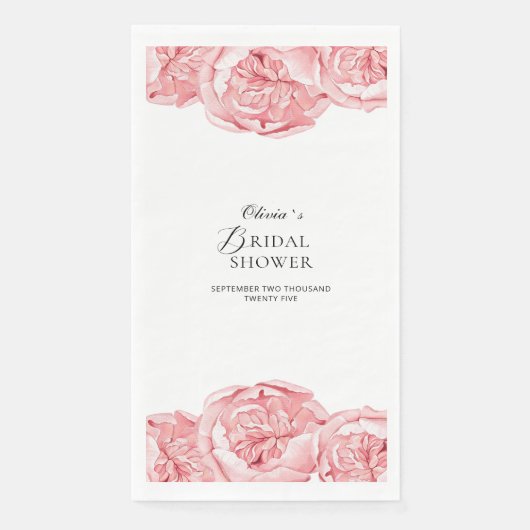 ペーパーナプキン ブライダルシャワー 牡丹 (正面)