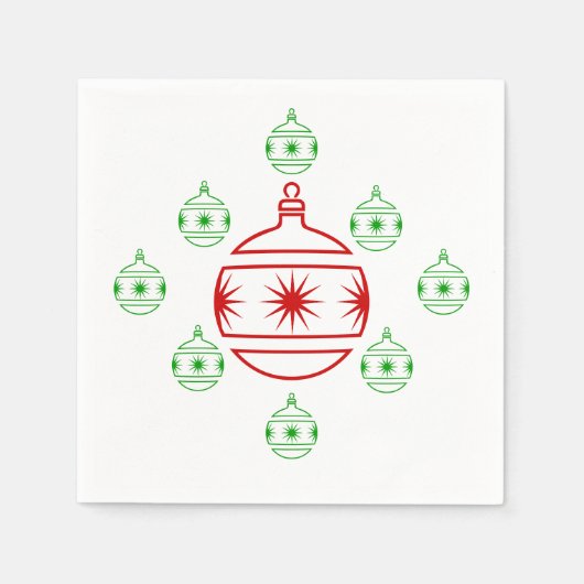 ペーパーナプキン – ホリデイオーナメント スタンダードカクテルナプキン (正面)