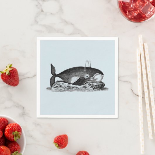 ペーパーナプキン：ヴィンテージ鯨byジョージショー スタンダードカクテルナプキン (インサイチュ)