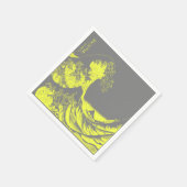 ペーパーナプキン 偉大な波 黄色と灰色 スタンダードカクテルナプキン (角)