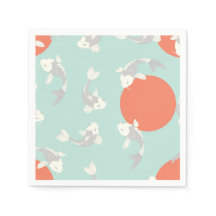 ペーパーナプキン：日本のスタイル:コイ魚の柄